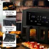 Ariete 4631 Double Freidora de aire 9L, 2400W, Capacidad total 9L, 11 programas, Multifunción, Hasta 3,6 kg de alimentos fritos Temperatura hasta 200°C, Doble cesta, Negro