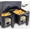 Ariete 4631 Double Freidora de aire 9L, 2400W, Capacidad total 9L, 11 programas, Multifunción, Hasta 3,6 kg de alimentos fritos Temperatura hasta 200°C, Doble cesta, Negro