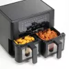 Ariete 4631 Double Freidora de aire 9L, 2400W, Capacidad total 9L, 11 programas, Multifunción, Hasta 3,6 kg de alimentos fritos Temperatura hasta 200°C, Doble cesta, Negro