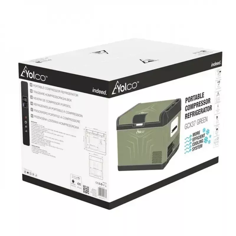 Nevera portátil de compresor Yolco GCX47 Verde 47L Capacidad eficiente energéticamente