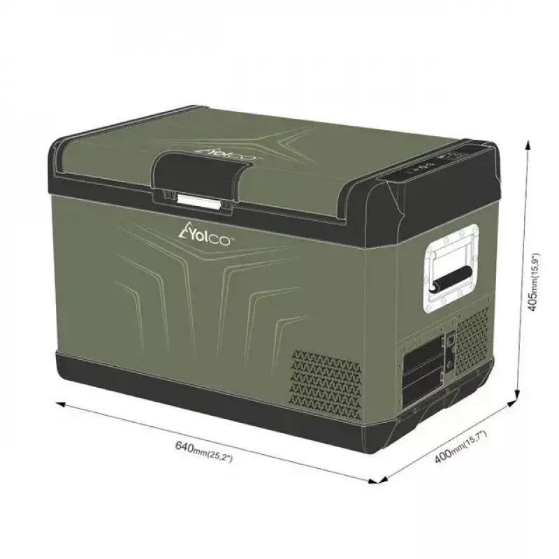 Nevera portátil de compresor Yolco GCX47 Verde 47L Capacidad eficiente energéticamente