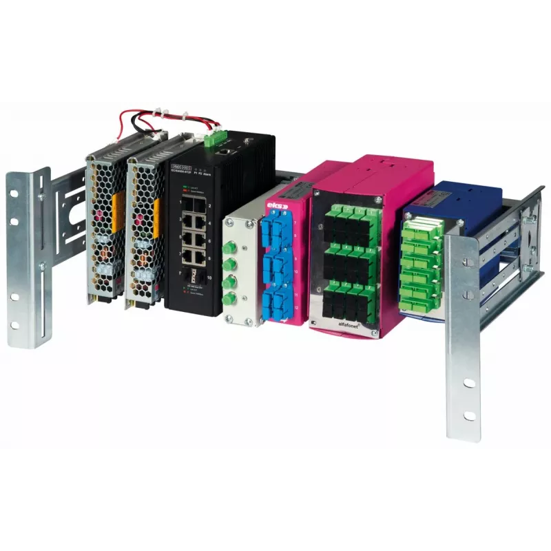 Equip EZR-DIN-4 módulo para carril DIN de 19 pulgadas 2U, RAL 7035