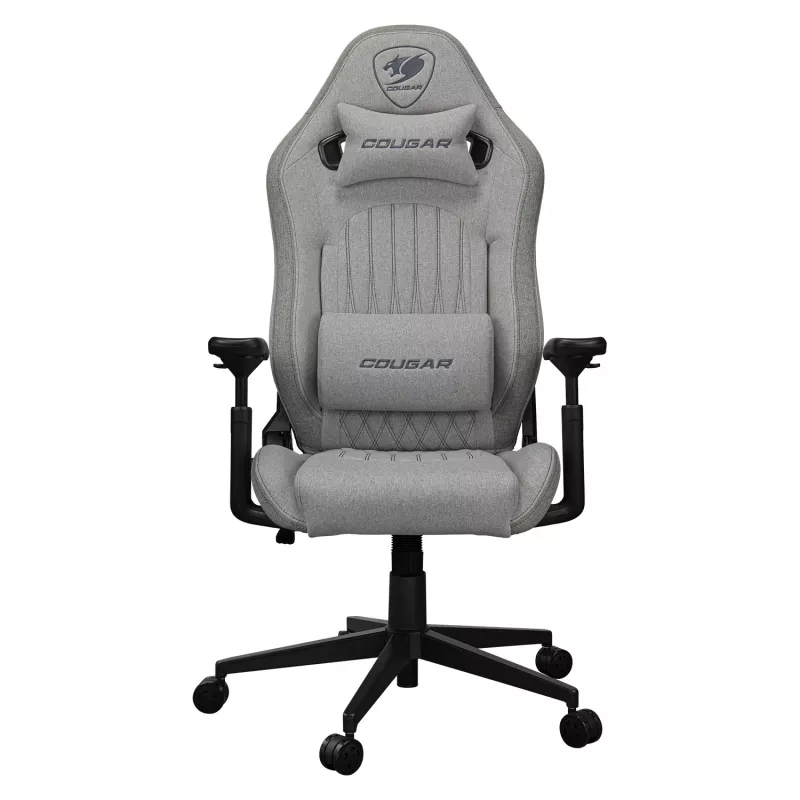 Silla gaming universal Cougar CGR-EPF-ROA — gris/negro, peso máx. 120 kg, medidas 710×670×1250 mm