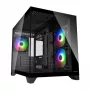 Caja de PC mini torre Cougar FV150 ARGB — negra, compatible con 2 ventiladores laterales de 120/140 mm, 1 de 120 mm trasero, HDD de 2,5