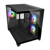 Caja de PC mini torre Cougar FV150 ARGB — negra, compatible con 2 ventiladores laterales de 120/140 mm, 1 de 120 mm trasero, HDD de 2,5 inch/3,5 inch, 285×435×365 mm