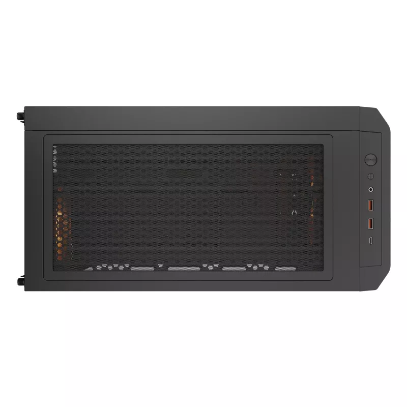 Caja de PC semitorre Cougar Airface FLO ARGB, negra — compatible con 2 ventiladores frontales de 180 mm, 1 trasero de 120 mm, unidades de 2,5