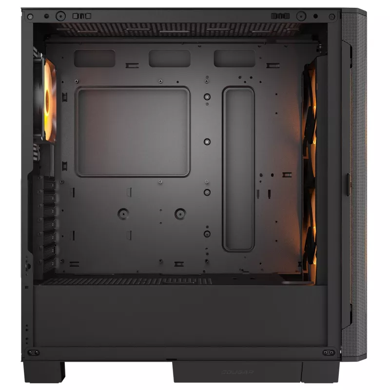 Caja de PC semitorre Cougar Airface FLO ARGB, negra — compatible con 2 ventiladores frontales de 180 mm, 1 trasero de 120 mm, unidades de 2,5