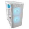 Caja de PC semitorre COUGAR Airface FLO ARGB blanca — 2 ventiladores frontales de 180 mm, 1 trasero de 120 mm, compatible con HDD de 2,5