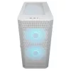 Caja de PC semitorre COUGAR Airface FLO ARGB blanca — 2 ventiladores frontales de 180 mm, 1 trasero de 120 mm, compatible con HDD de 2,5