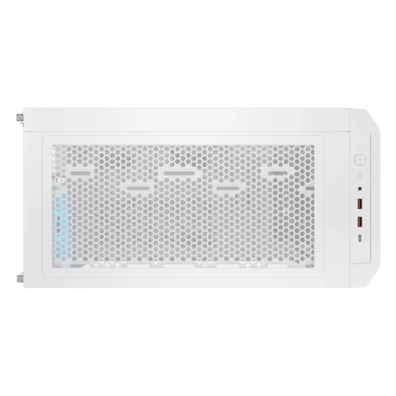 Caja de PC semitorre COUGAR Airface FLO ARGB blanca — 2 ventiladores frontales de 180 mm, 1 trasero de 120 mm, compatible con HDD de 2,5