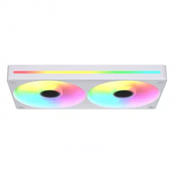 Ventilador frontal COUGAR Unity240-FB de 120 mm ARGB PWM (marco individual, 700–2500 rpm, FDB, 5,4 mmH2O, blanco)