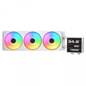 Refrigeración líquida todo en uno para CPU Cougar Poseidon Vistek Pro 360 – ventilador de 120 mm, ARGB, blanca