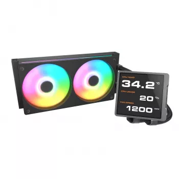 Refrigeración líquida todo en uno para CPU Cougar Poseidon Vistek Pro 240, ARGB, ventilador de 120 mm, 700–2500 RPM, negra