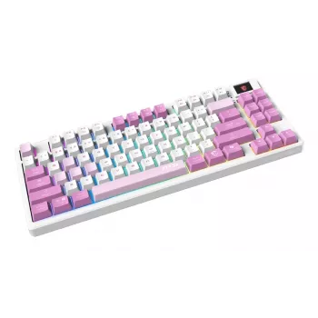 Teclado gaming MSI FORGE GK600 TKL WIRELESS VIOLET USB + Bluetooth QWERTY español rosa, violeta, blanco