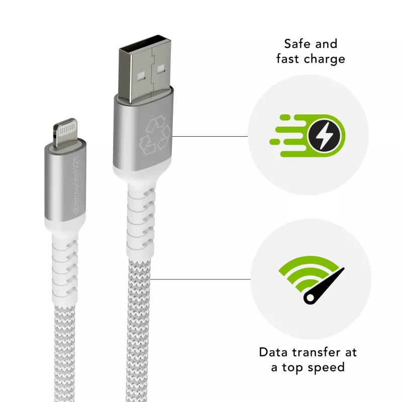 dbramante1928 re-charge Pro - Cable BRD 2,5 m USB-A a Lightning -W