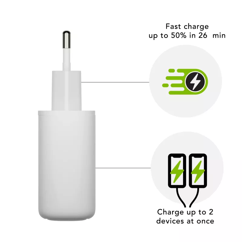dbramante1928 re-charge Pro - Cargador de pared EU 2x USB-C 20W - W