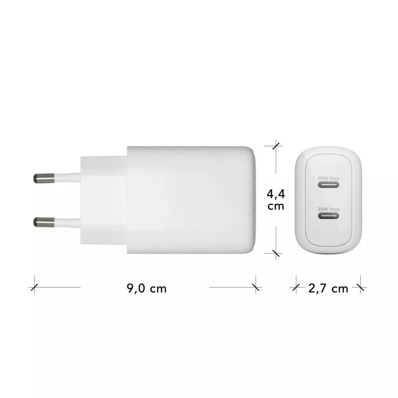 dbramante1928 re-charge Pro - Cargador de pared EU 2x USB-C 20W - W