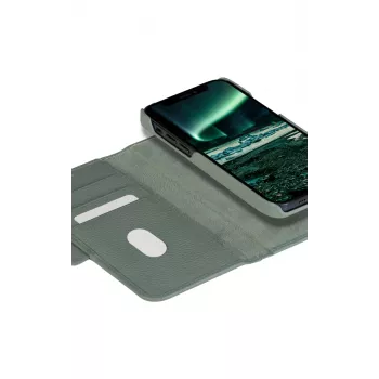 Funda cartera dbramante1928 New York para iPhone 13 Pro, verde, 3 compartimentos para tarjetas, compatible con 6,1