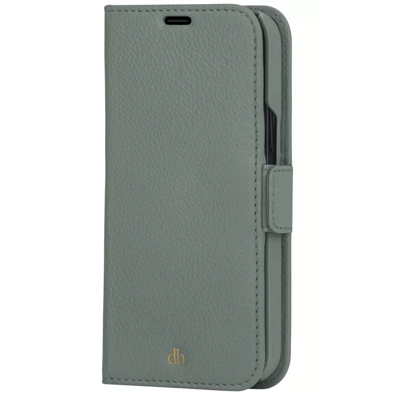 Funda cartera dbramante1928 New York para iPhone 13 Pro, verde, 3 compartimentos para tarjetas, compatible con 6,1