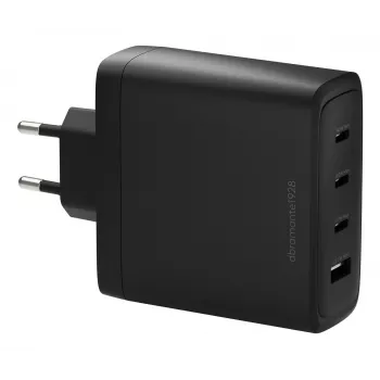dbramante1928 re-charge IT cargador de pared EU — 3× USB-C (140 W en total) + 1× USB-A, interior, AC, negro