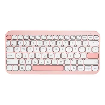 Teclado inalámbrico ASUS Marshmallow KW100 75% Bluetooth — QWERTZ alemán, interruptores de tijera, rosa