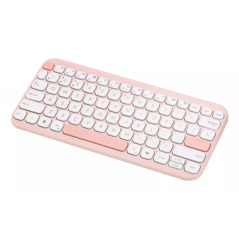 Teclado inalámbrico ASUS Marshmallow KW100 75% Bluetooth — QWERTZ alemán, interruptores de tijera, rosa
