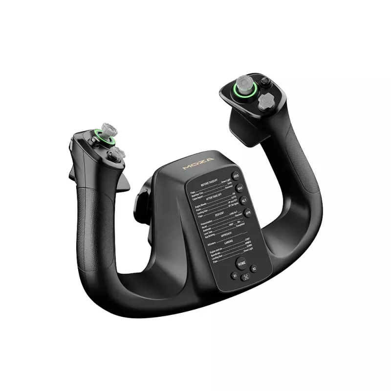 Base de vuelo MOZA MFY YOKE — base de vuelo negra de ABS y acero aleado, 142,5×202×313 mm