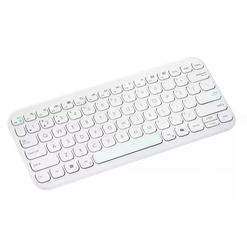 Teclado Bluetooth inalámbrico ASUS KW100 Marshmallow – layout 75 %, QWERTZ, interruptores de tijera, blanco