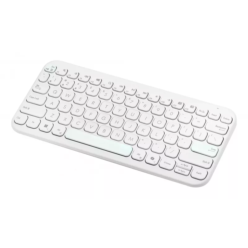Teclado Bluetooth inalámbrico ASUS KW100 Marshmallow – layout 75 %, QWERTZ, interruptores de tijera, blanco