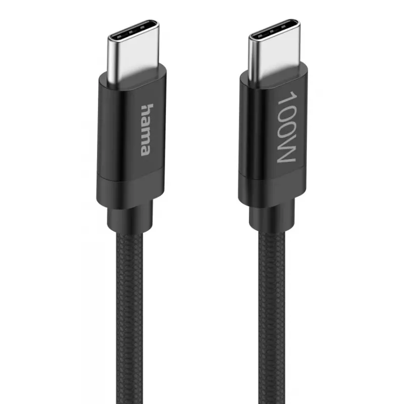 Cable USB Hama Fabric USB 2.0 1,5 m USB C negro