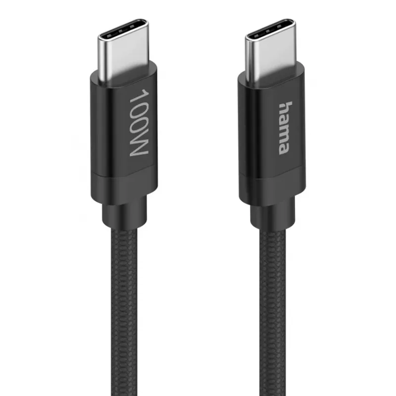 Cable USB Hama Fabric USB 2.0 1,5 m USB C negro