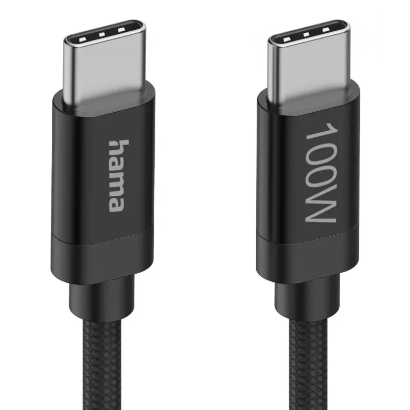 Cable USB Hama Fabric USB 2.0 1,5 m USB C negro