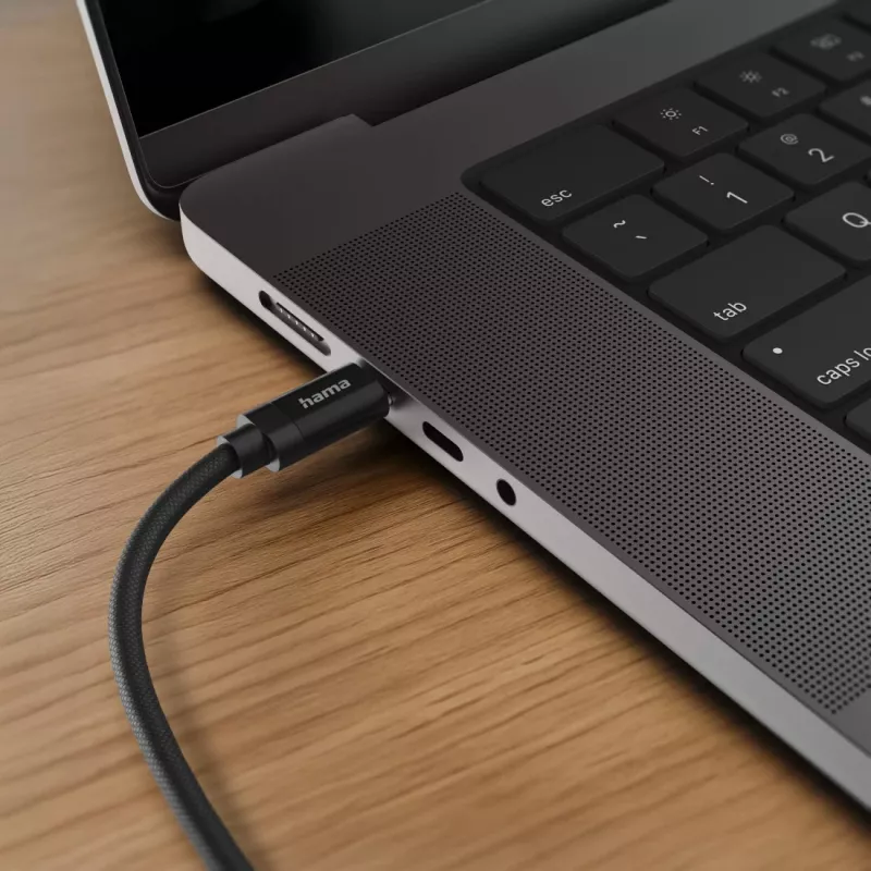 Cable USB Hama Fabric USB 2.0 1,5 m USB C negro