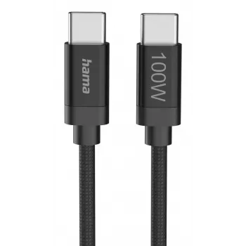 Cable USB Hama Fabric USB 2.0 3 m USB C negro