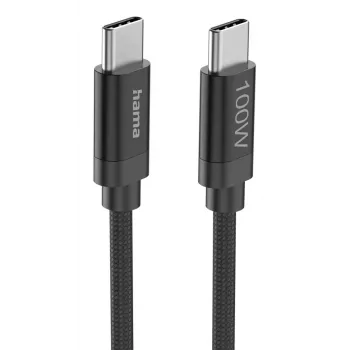 Cable USB Hama Fabric USB 2.0 3 m USB C negro