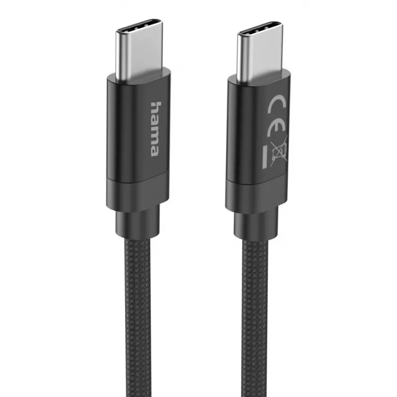 Cable USB Hama Fabric USB 2.0 3 m USB C negro