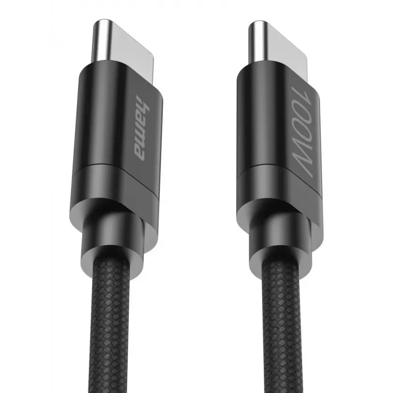Cable USB Hama Fabric USB 2.0 3 m USB C negro
