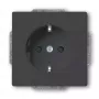 Toma de corriente CEE 7/3 Busch-Jaeger 2013-0-5265, 2P+E, 250V/16A, negra, 71×41 mm