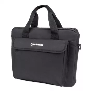 Manhattan London Maletín para portátil 12,5 pulgadas, Top-Loader, Negro, LOW COST, compartimento para accesorios, correa de hombro (extraíble), funda para portátil, tres años de garantía