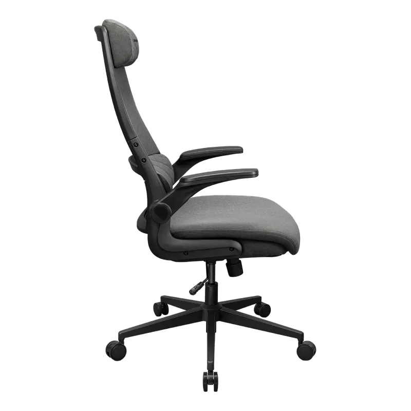 Silla de oficina/gaming Cougar Stryder — asiento y respaldo de tela, gris, superficie 710 × 675 mm, altura mín. 115 cm