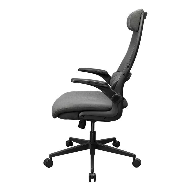 Silla de oficina/gaming Cougar Stryder — asiento y respaldo de tela, gris, superficie 710 × 675 mm, altura mín. 115 cm