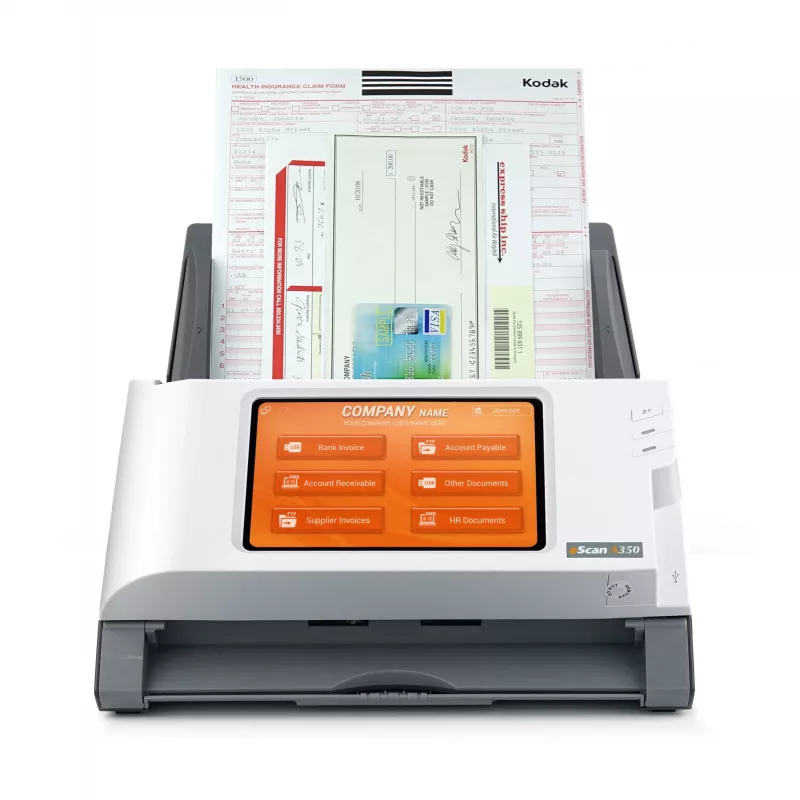 Plustek eScan A350 Enterprise ADF + escáner con alimentación manual 600 x 600 DPI A4 Negro, Blanco