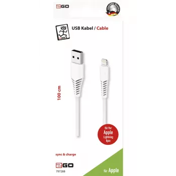 Cable Lightning 2GO 797288 1 m Blanco USB B