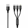 Cable USB 2GO 797154 3m USB B USB C/Micro-USB B/Lightning Negro