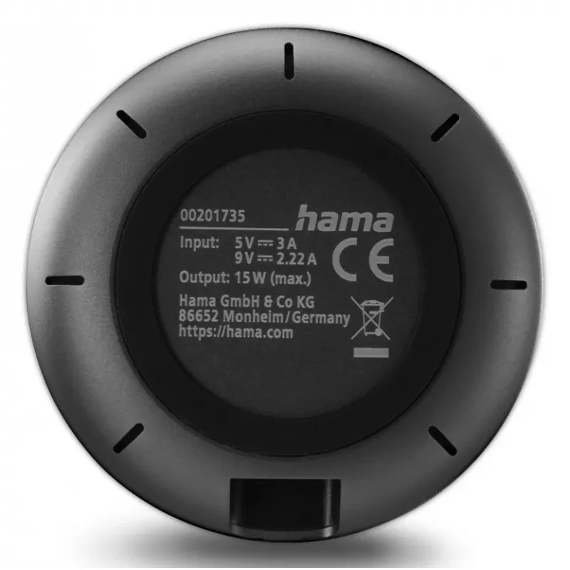 Hama 00201735 cargador móvil smartphone negro USB carga inalámbrica carga rápida interior
