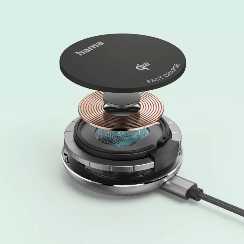 Hama 00201735 cargador móvil smartphone negro USB carga inalámbrica carga rápida interior