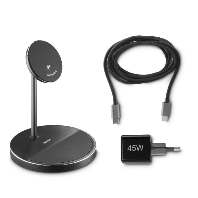 Hama 00201738 cargador para dispositivos móviles auriculares, smartphone negro USB carga inalámbrica función de carga rápida interior