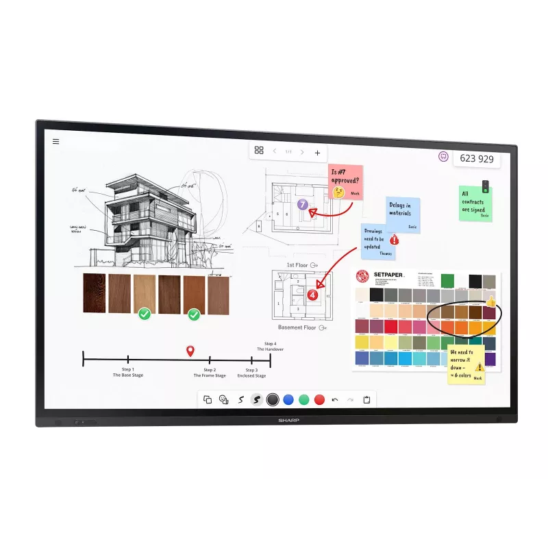 Pantalla plana digital signage Sharp PN-LA752 190,5 cm (75 pulgadas) LCD 500 cd/m² 4K Ultra HD negra pantalla táctil 24/7