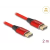 Cable DisplayPort DeLOCK 16K 60 Hz 2 m rojo metal