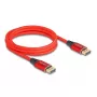 Cable DisplayPort DeLOCK 16K 60 Hz 2 m rojo metal